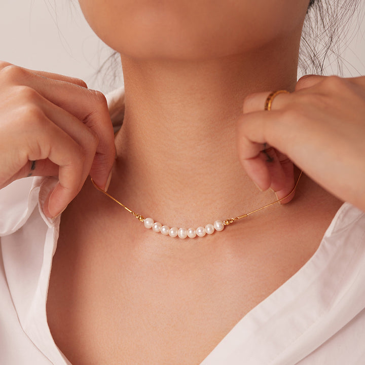 Women's Fashion Pearl French Neckchain