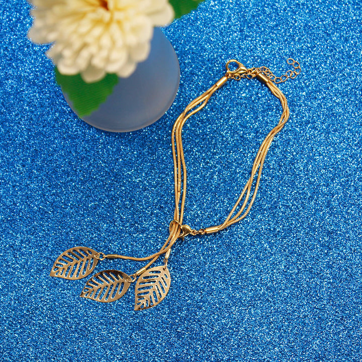 Wire Mesh Alloy Bracelet Hollow Leaf Bracelet