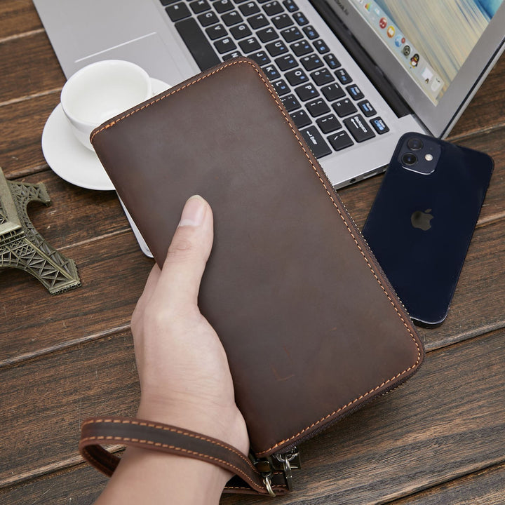 Men's Wallet Genuine Leather Fashion Retro Long Wallet