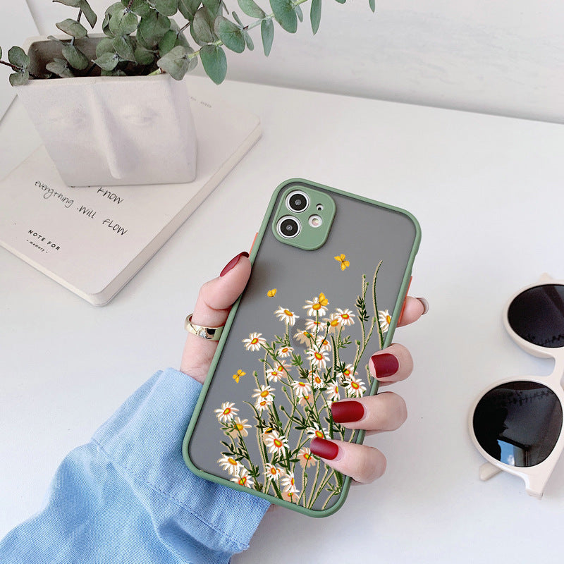 Flower And Grass Skin Mobile Phone Case All-inclusive Fine Hole