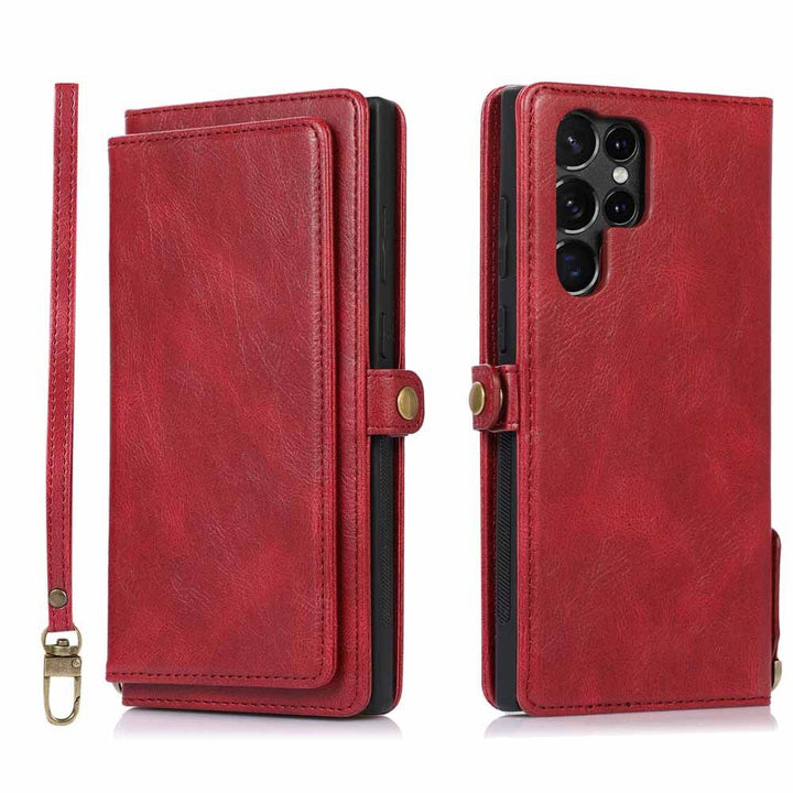 Multi-card Leather Crazy Horse Pattern Magnetic Suction Phone Case