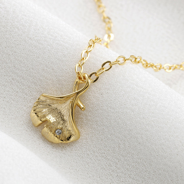 925 Sterling Silver Ginkgo Leaf Necklace