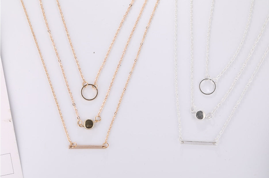 Aperture metal rod necklace