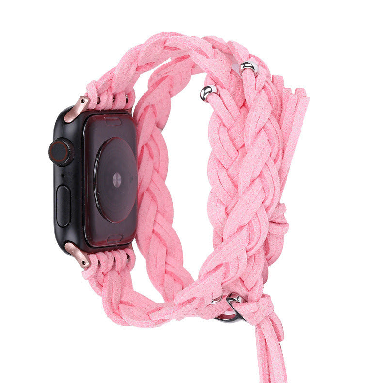 Leather Cord Braided Smart Watch Strap