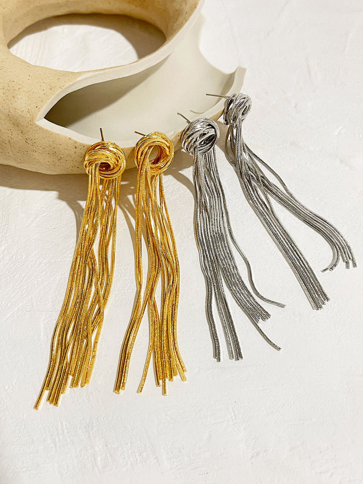 Light Luxury Fashion Metallic Style Silver Needle Ears