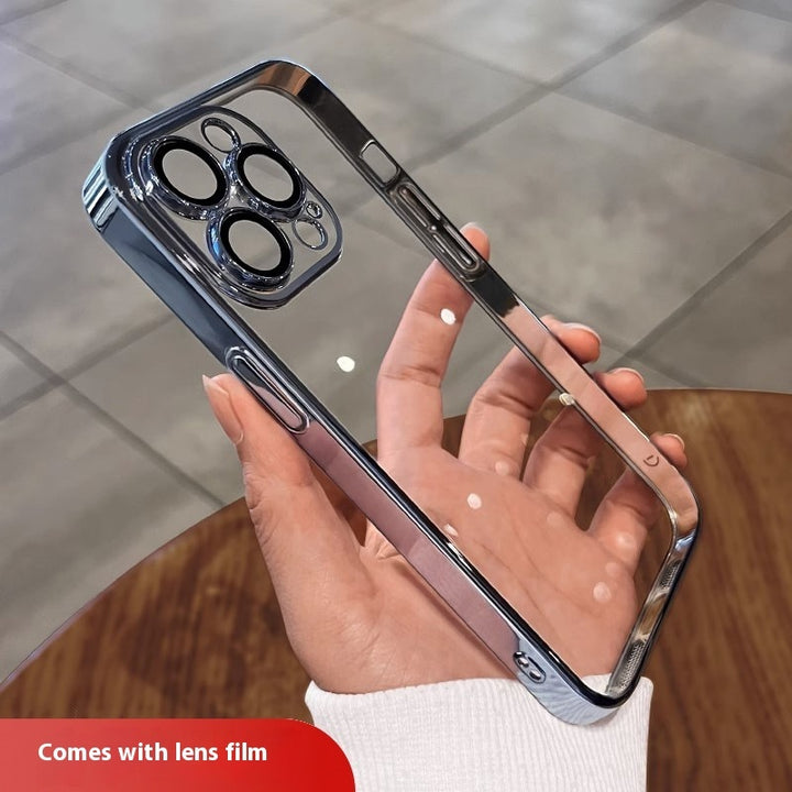 Aplicabil pentru carcasa telefonică iPhone15 electroplată TPU Cover soft Rezistent transparent pentru picături