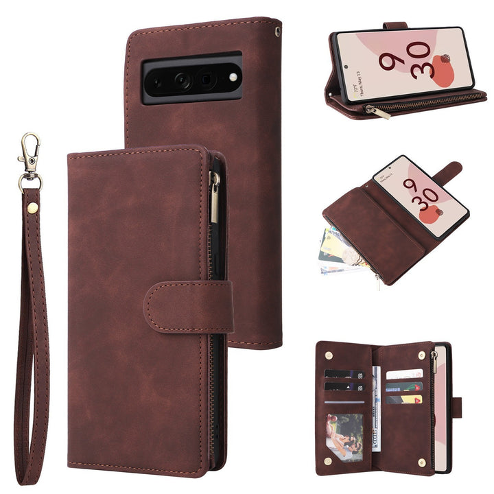 Zipper Card Flip Wallet Phone Case