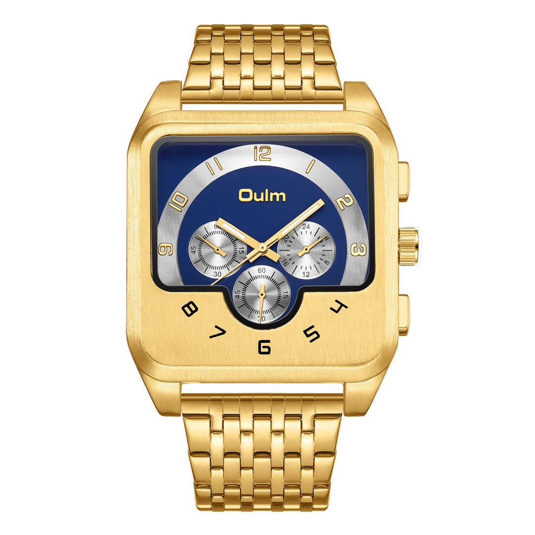 Gold Men's Watch Square Quartz