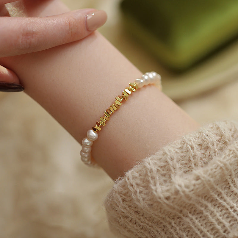 Women's Fashion Simple Natural Freshwater Pearl Bracelet