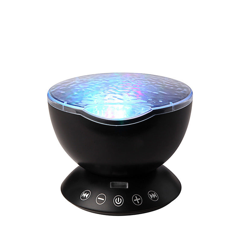 Proiector de valuri de ocean LED LUMINĂ LUMINĂ LUMINĂ TEMIN TEMELE TF Player Music Speaker Aurora Proiection