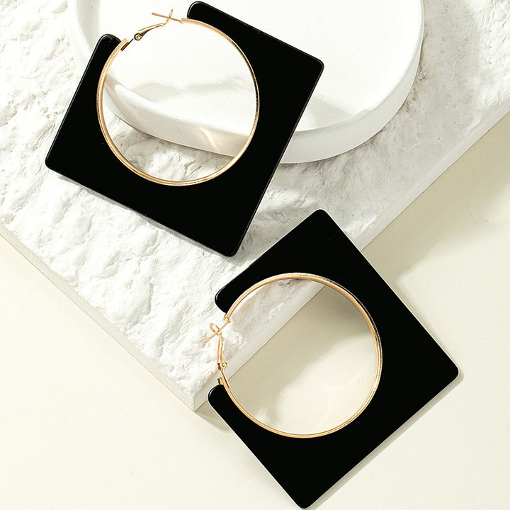 Fashion Square C- Shaped Earrings For Women