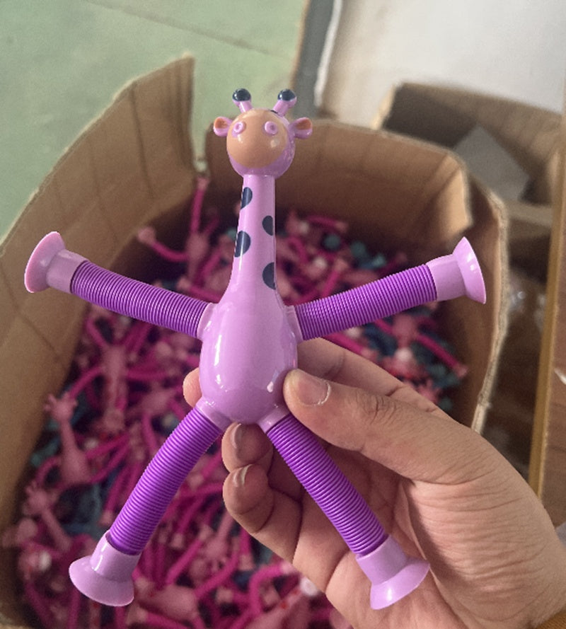 Tuburi de girafă Jucării senzoriale Noutate Spring Fidget jucărie Tube Tube Stres de Stresuri Jucărie pentru ziua de naștere pentru copii pentru copii