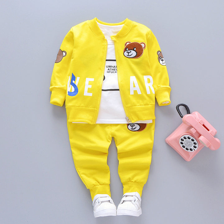 0-4 Years Old Children's Long-sleeved Suit With Openable Pants