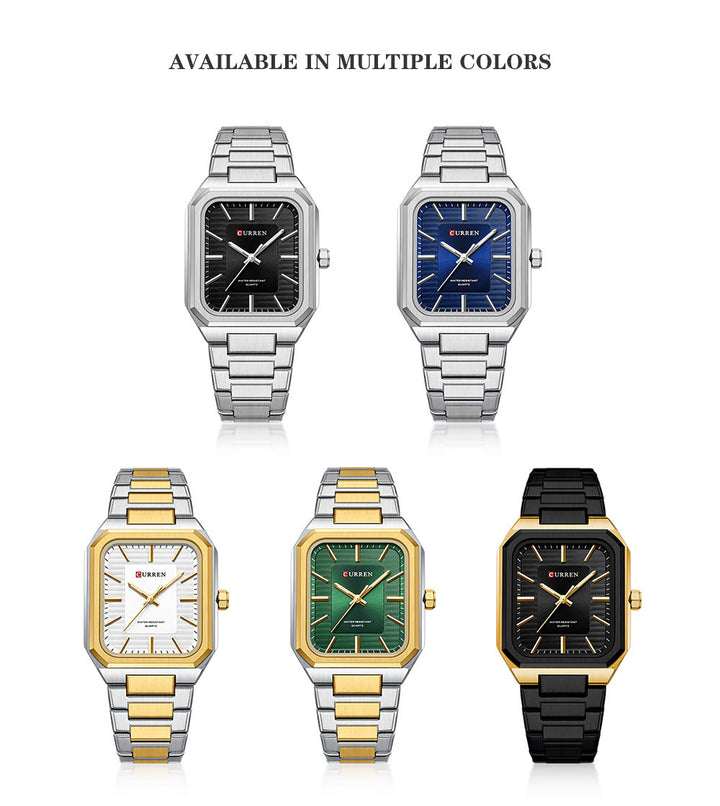 Men's Fashion Steel Band Business Square Quartz Watch