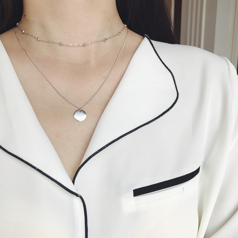 Fashion Double-layer Wafer Necklace For Women