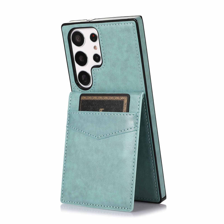 Solid Color Bracket Crazy Horse Pattern Caz Telefon