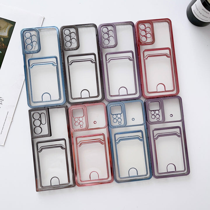 Electroplating Card Holder Phone Case Anti-slip Pattern Silicone Case