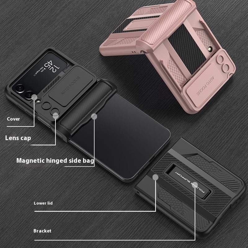 Phone Case All Wrapped Creative Foldable Screen Mech Business Drop-resistant Protective Cover