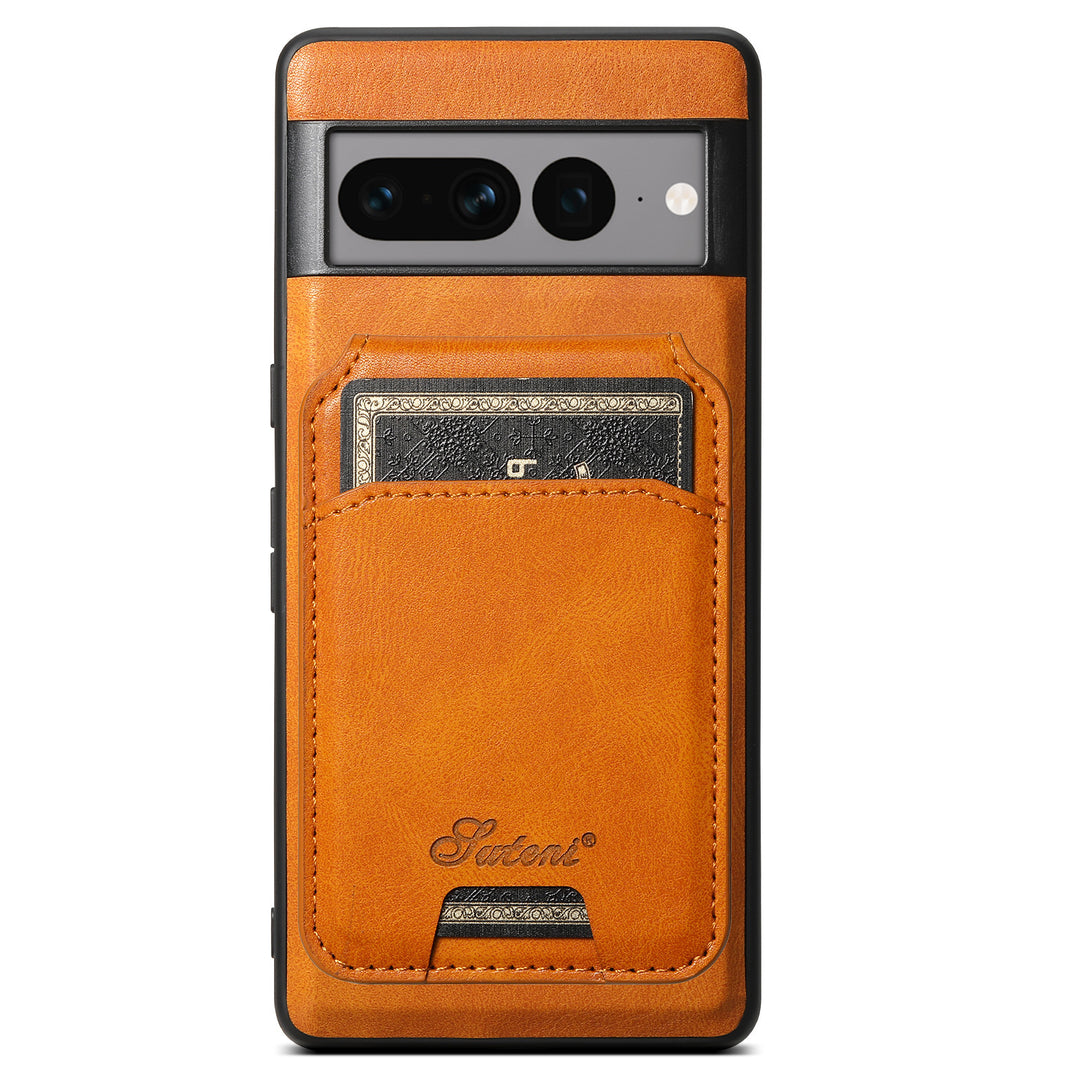 Card-inserting Leather Magnetic Phone Case