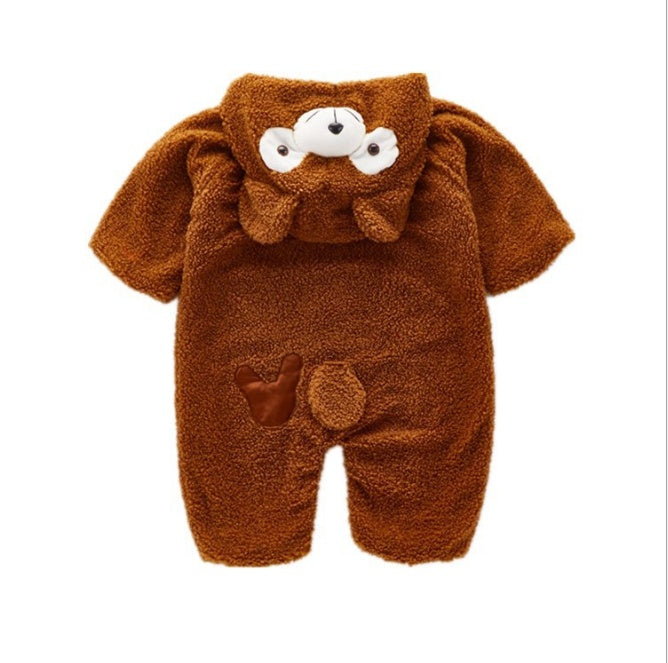 Children's home service pajamas baby plus velvet romper