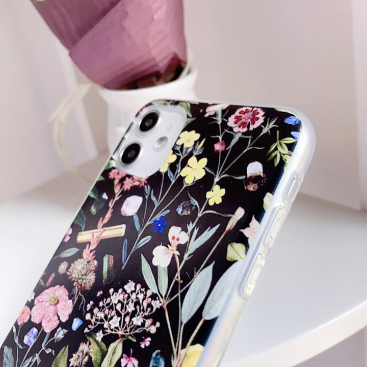 Compatible with Apple , Flower silicone phone case