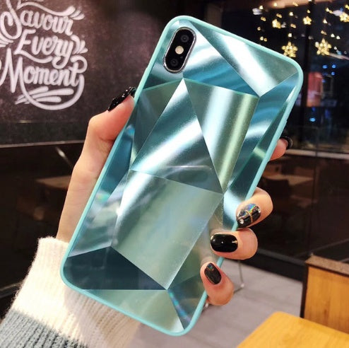 Compatibil cu Apple, Glitter Diamond Texture Case pentru X XS MAX XR 7 Plus Oglindă Acrilic Capacul din spate pentru 6 S 7 8 Plus