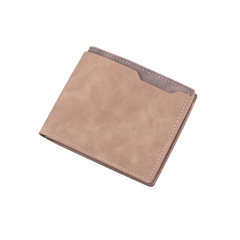 Men's Short Wallet Two Fold Half Fold Frosted