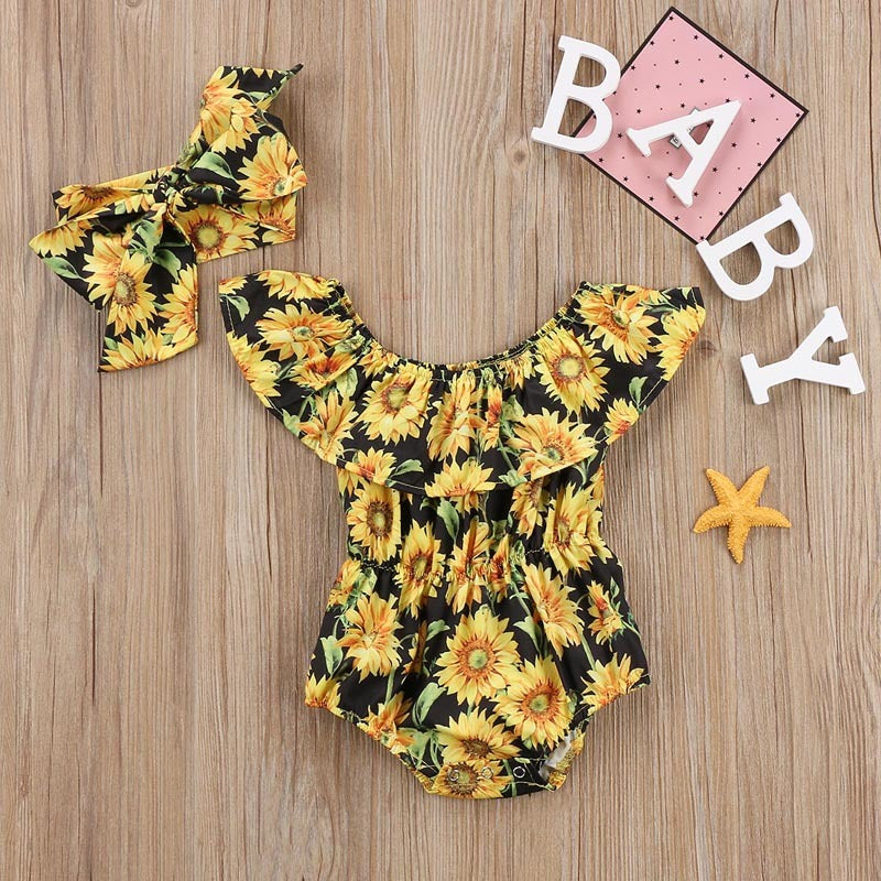 Baby flower print romper