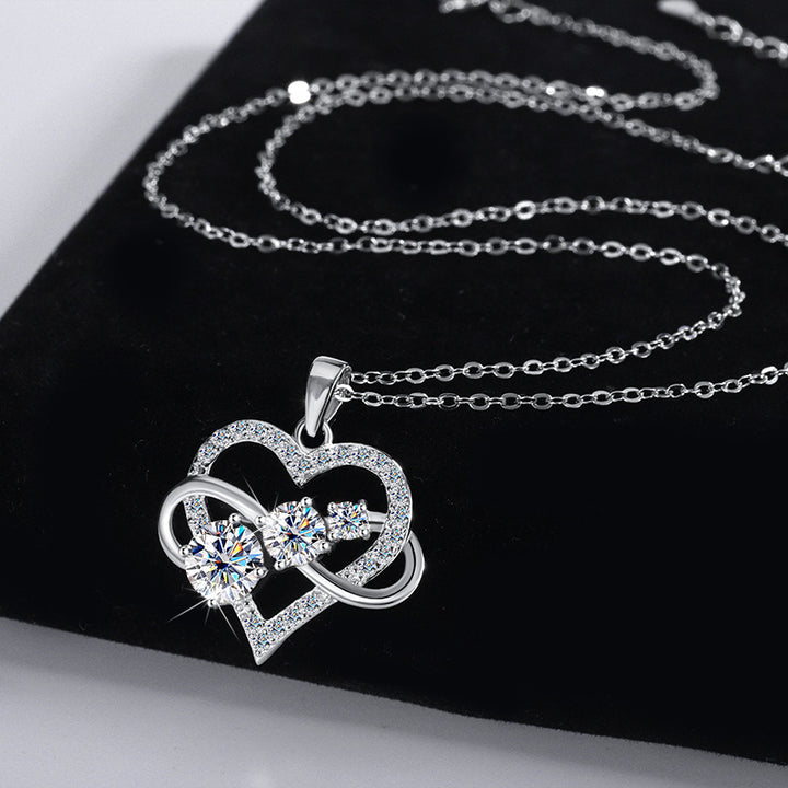 925 Colier de dragoste Moissanite Silver pentru femei