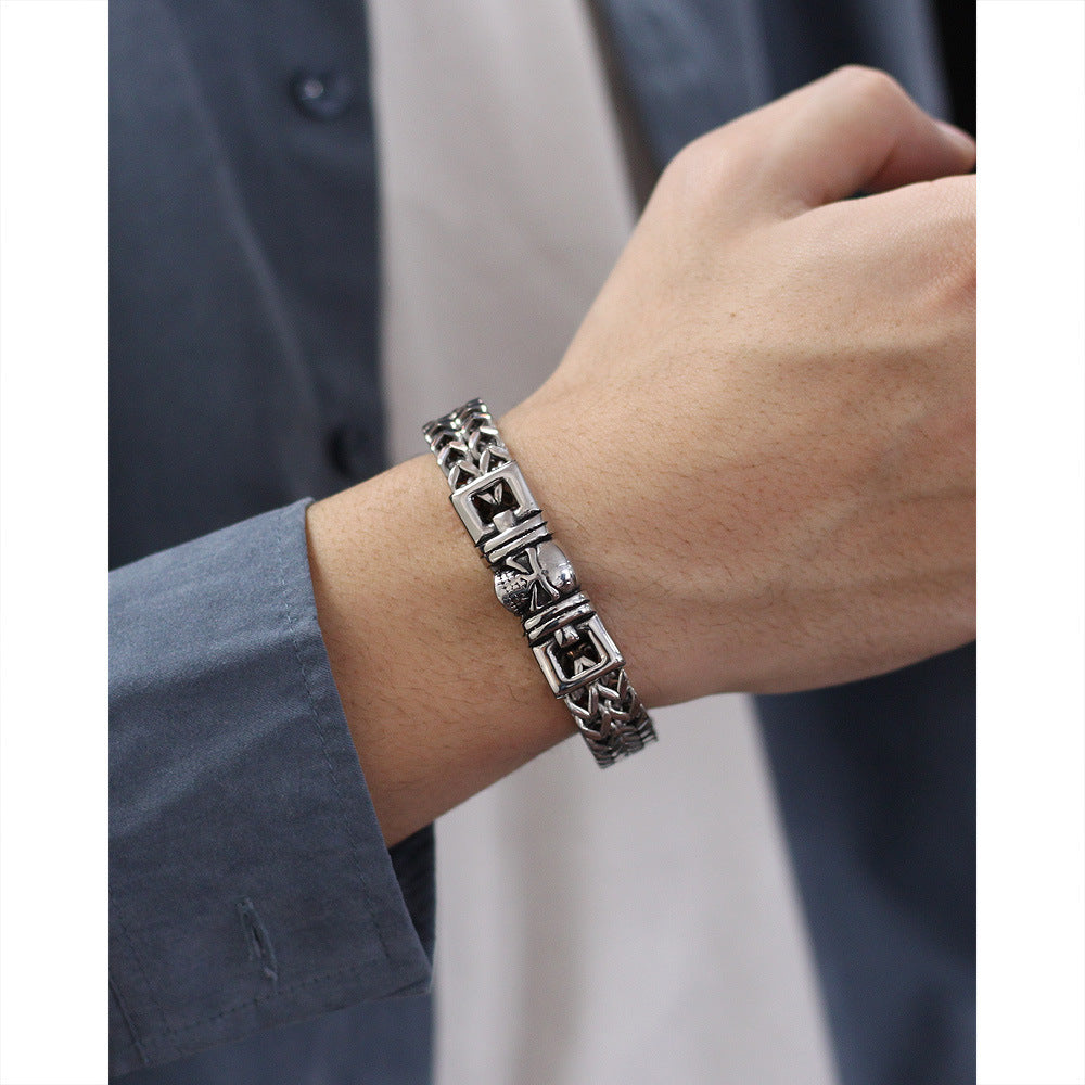 Hip Hop Retro Titanium Steel Bracelet For Men