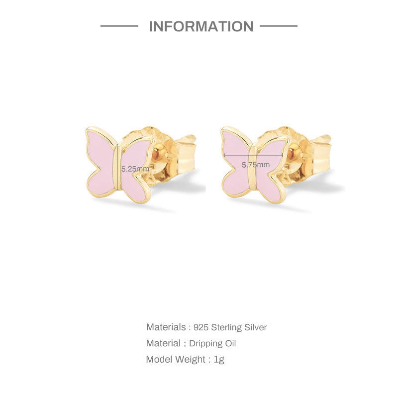 Fashion INS Style Bow Enamel Mini Color Earrings