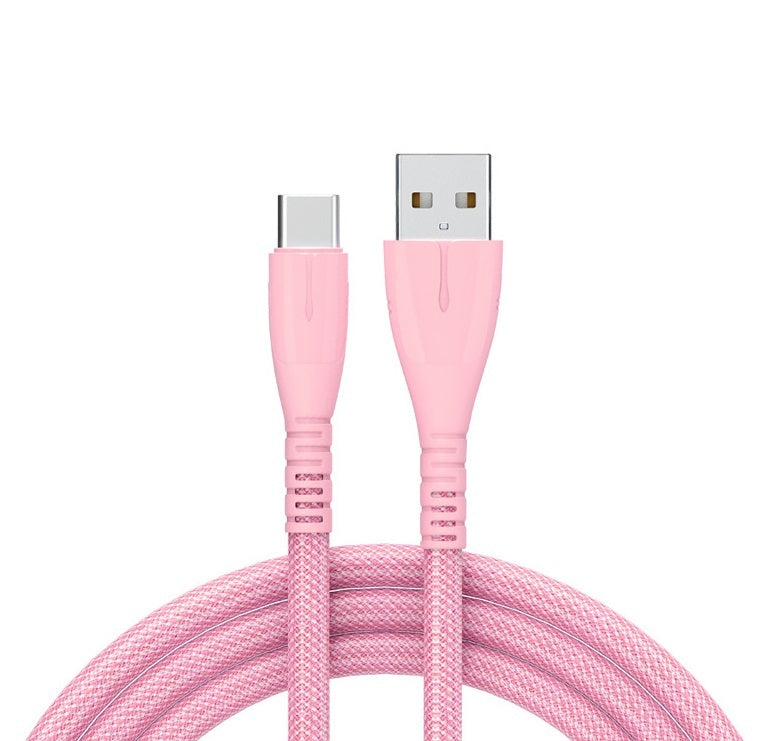 Quick Charge QC30 Charging Cable Nylon Braided Mobile Phone USB Cable With Indicator Light