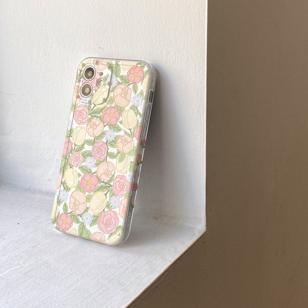 Side New Flower Silicone Phone Case