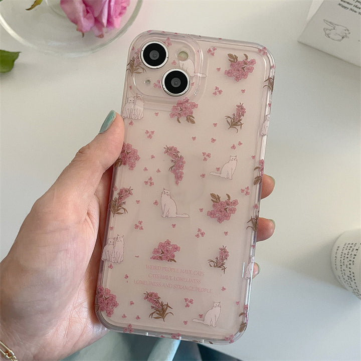 Floral Cat Suitable For 15 Promax1314 Phone Case 1112 Women