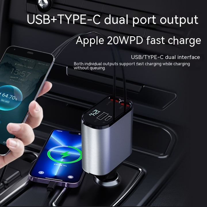 Digital Display Charging USB Adapter Cigarette Brichete One la patru