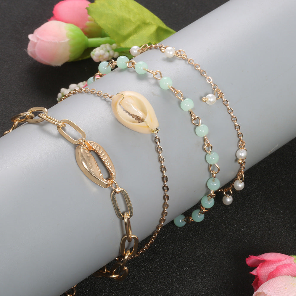 Golden Shell Exaggerated Chain Bracelet