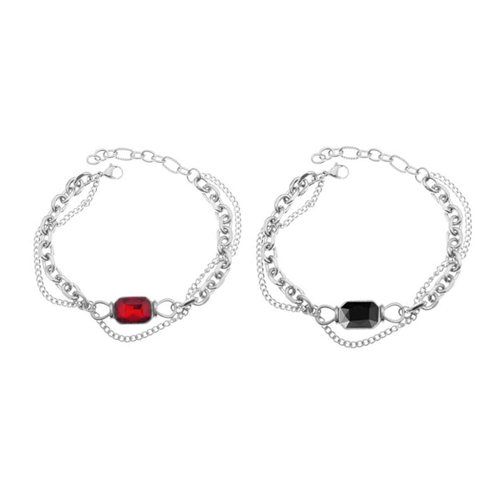 Gem Interspersed Bracelet Double-layer Fashion Women