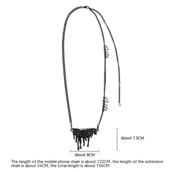 Lava Tassel Moonstone Mobile Phone Charm