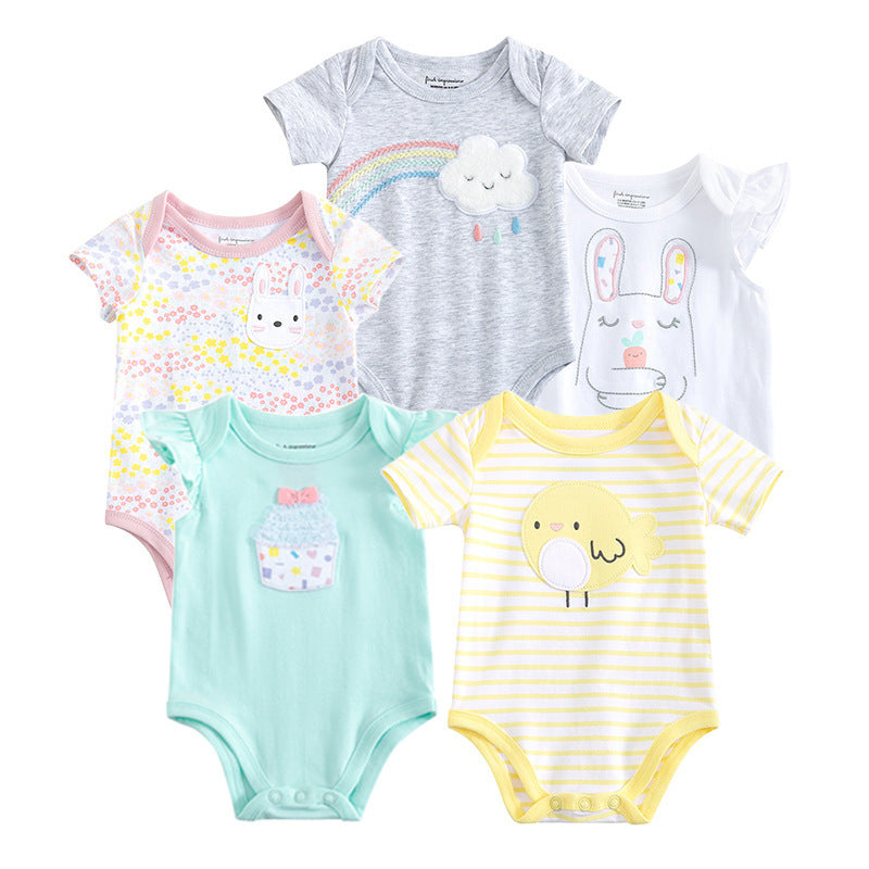 Ten pieces of random long-sleeved baby onesies