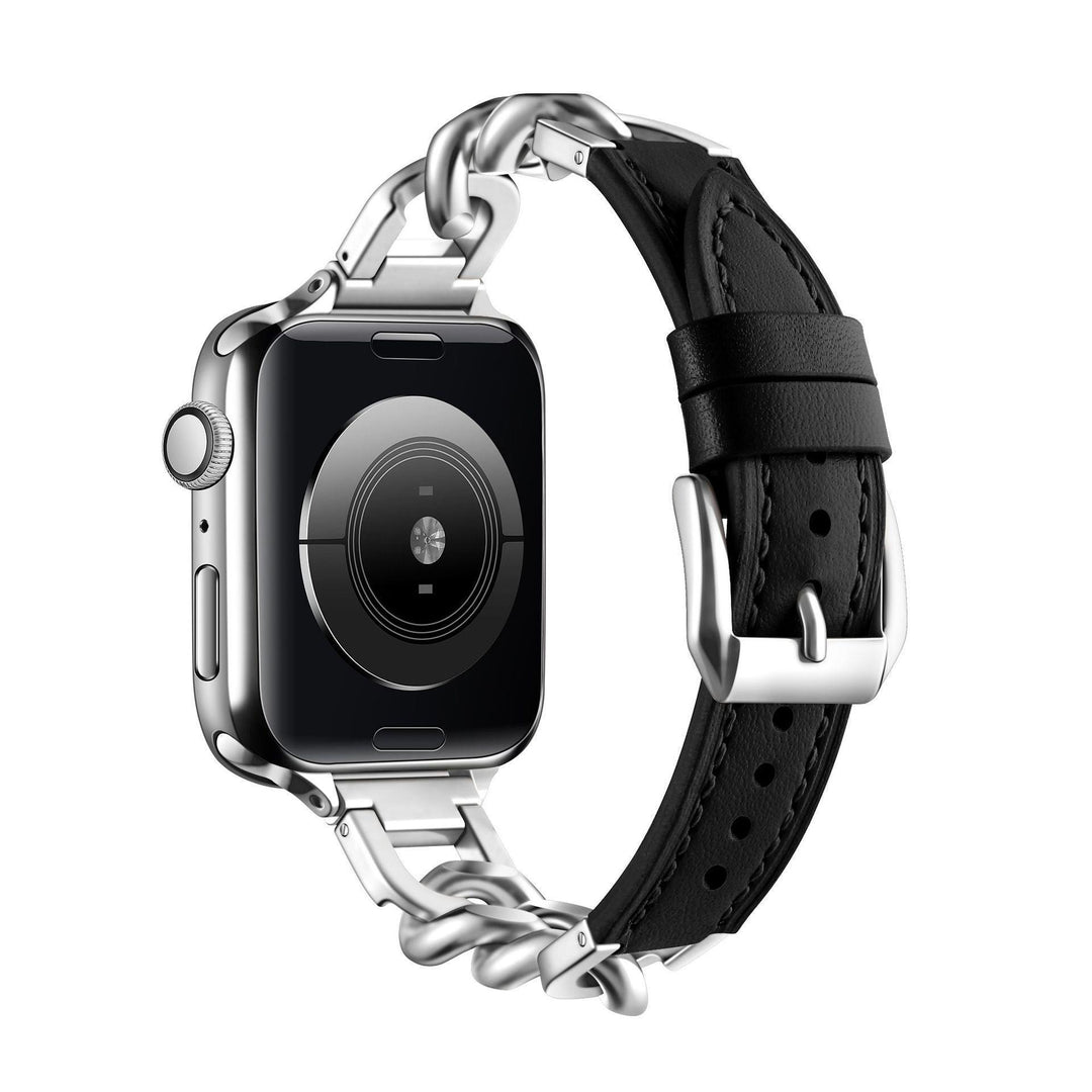 Curea Iwatch cu oțel inoxidabil din piele inox