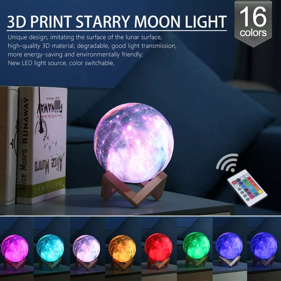 LED USB Star Galaxy Moon Lampa Stand Remote 3D dormitor Lumină Lumină USB LED Planetă LED Planet