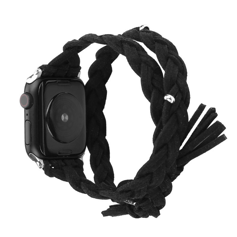 Leather Cord Braided Smart Watch Strap