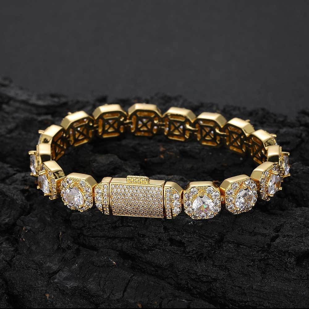 Personality Diamond Stud Hip Hop Men's Bracelet