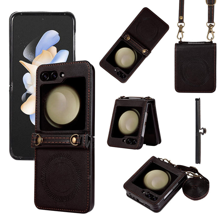 Wireless Charging Magnetic Suction Crossbody Flip Phone Case