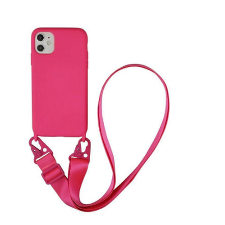 Compatible With Apple ,  Simple Solid Color Suitable For Back Mobile Phone Case Messenger Strap Shoulder Strap Lanyard