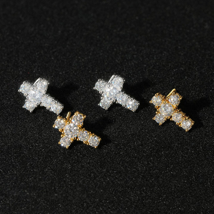 Cross S925 Silver Hip Hop Jewelry DF Jewelry Earrings