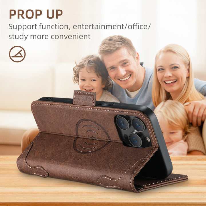 Aplicabil 16Promax Flip Wireless Charging Card Holder Carcasă din piele de protecție