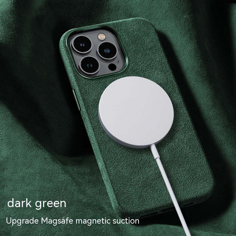 Suede Phone Magnetic Wireless Charger High-end Protective Case