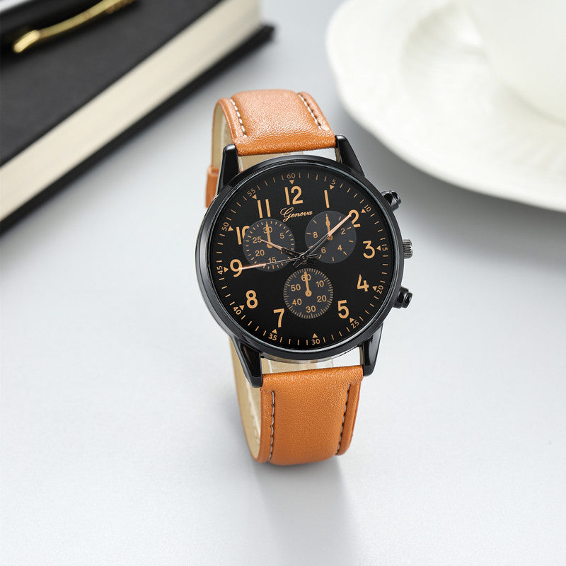 Men's Steel Strap Watch Business Fashion Three-eye Belt