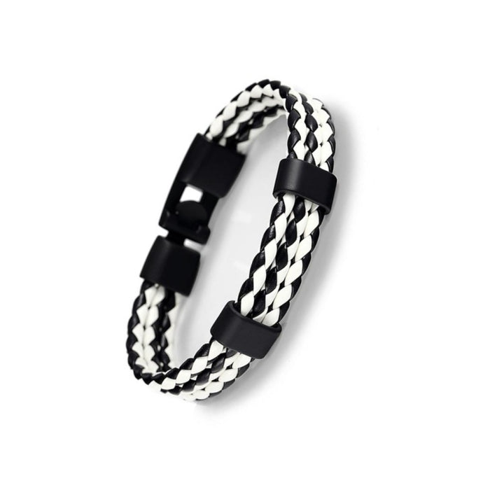 Leather Braided Bracelet Alloy Buckle